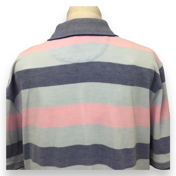 Saddlebred Traveler Classic Fit AdaptiveCool Mens Short Sleeve Stripe Polo - Picture 5 of 12